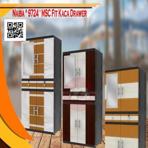 NAIBA ^ 9724 ' LEMARI PLASTIK MSC FIT KACA DRAWER